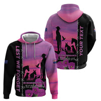 Personalised ANZAC War Animals Hoodie Lest We Forget Memorial LT15 - Polynesian Pride