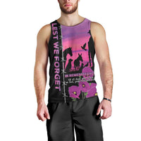 Personalised ANZAC War Animals Men Tank Top Lest We Forget Memorial