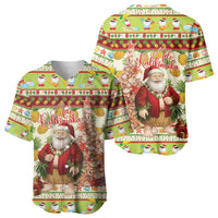 Hawaiian Santa Aloha Pineapple Christmas Baseball Jersey Mele Kalikimaka - Polynesian Pride