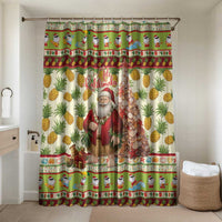 Hawaiian Santa Aloha Pineapple Christmas Bathroom Set Mele Kalikimaka LT15 Shower Curtain Only Cream - Polynesian Pride
