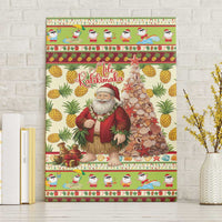 Hawaiian Santa Aloha Pineapple Christmas Canvas Wall Art Mele Kalikimaka LT15 Without Frame Cream - Polynesian Pride