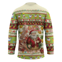 Hawaiian Santa Aloha Pineapple Christmas Hockey Jersey Mele Kalikimaka - Polynesian Pride