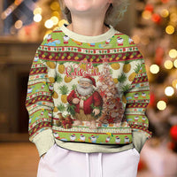 Hawaiian Santa Aloha Pineapple Christmas Kid Ugly Christmas Sweater Mele Kalikimaka LT15 - Polynesian Pride