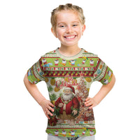 Hawaiian Santa Aloha Pineapple Christmas Kid T Shirt Mele Kalikimaka - Polynesian Pride