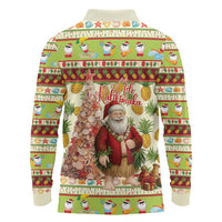 Hawaiian Santa Aloha Pineapple Christmas Long Sleeve Polo Shirt Mele Kalikimaka LT15 - Polynesian Pride