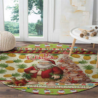 Hawaiian Santa Aloha Pineapple Christmas Round Carpet Mele Kalikimaka LT15 - Polynesian Pride