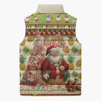 Hawaiian Santa Aloha Pineapple Christmas Sleeveless Puffer Jacket Mele Kalikimaka LT15 - Polynesian Pride