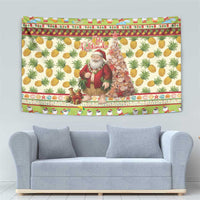Hawaiian Santa Aloha Pineapple Christmas Tapestry Mele Kalikimaka LT15 - Polynesian Pride