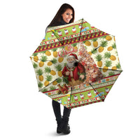 Hawaiian Santa Aloha Pineapple Christmas Umbrella Mele Kalikimaka LT15 - Polynesian Pride