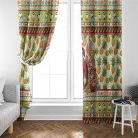 Hawaiian Santa Aloha Pineapple Christmas Window Curtain Mele Kalikimaka LT15 - Polynesian Pride