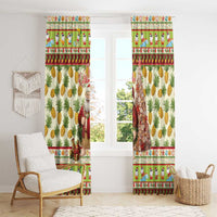 Hawaiian Santa Aloha Pineapple Christmas Window Curtain Mele Kalikimaka LT15 - Polynesian Pride