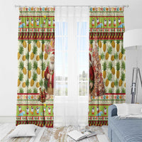 Hawaiian Santa Aloha Pineapple Christmas Window Curtain Mele Kalikimaka LT15 - Polynesian Pride