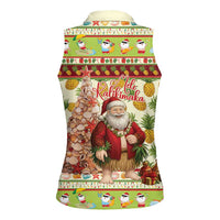 Hawaiian Santa Aloha Pineapple Christmas Women Sleeveless Polo Shirt Mele Kalikimaka LT15 - Polynesian Pride
