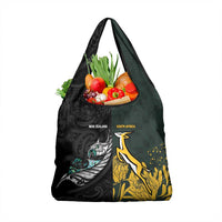New Zealand and South Africa Rugby Grocery Bag Silver Fern With Springboks