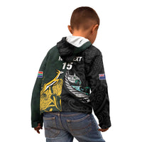 New Zealand and South Africa Rugby Custom Kid Hoodie Silver Fern With Springboks