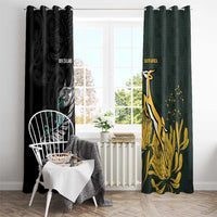 New Zealand and South Africa Rugby Window Curtain Silver Fern With Springboks