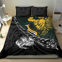 New Zealand and South Africa Rugby Bedding Set Maori Kiwi With Springboks