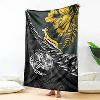 New Zealand and South Africa Rugby Blanket Maori Kiwi With Springboks