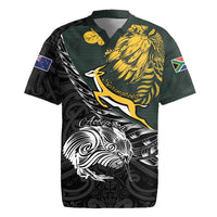 New Zealand and South Africa Rugby Personalised Rugby Jersey Maori Kiwi With Springboks