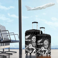 New Zealand Silver Fern Rugby Custom Luggage Cover Maori Tiki Black Version