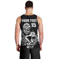 New Zealand Silver Fern Rugby Custom Men Tank Top Maori Tiki Black Version