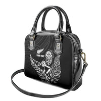 New Zealand Silver Fern Rugby Custom Shoulder Handbag Maori Tiki Black Version