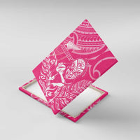 New Zealand Silver Fern Rugby Custom Canvas Wall Art Maori Tiki Pink Version