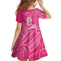 New Zealand Silver Fern Rugby Custom Family Matching Summer Maxi Dress and Hawaiian Shirt Maori Tiki Pink Version