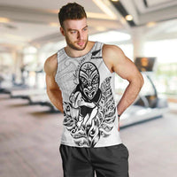 New Zealand Silver Fern Rugby Custom Men Tank Top Maori Tiki White Version