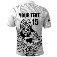 New Zealand Silver Fern Rugby Custom Polo Shirt Maori Tiki White Version