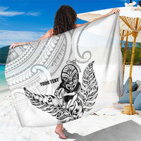 New Zealand Silver Fern Rugby Custom Sarong Maori Tiki White Version