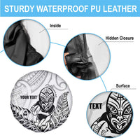 New Zealand Silver Fern Rugby Custom Spare Tire Cover Maori Tiki White Version