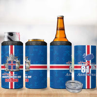 Iceland Icelandic National Day 4 in 1 Can Cooler Tumbler Happy 81th Anniversary