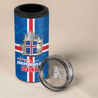 Iceland Icelandic National Day 4 in 1 Can Cooler Tumbler Happy 81th Anniversary