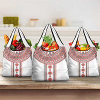 Bulgarian Embroidery Style Seamless Pattern Grocery Bag