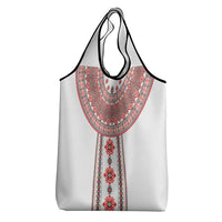 Bulgarian Embroidery Style Seamless Pattern Grocery Bag