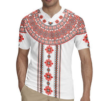 Bulgarian Embroidery Style Seamless Pattern Rugby Jersey