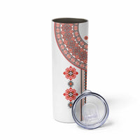Bulgarian Embroidery Style Seamless Pattern Skinny Tumbler