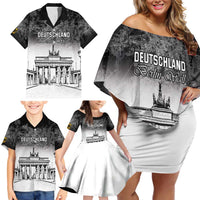 Personalized Germany Berlin Wall Family Matching Off Shoulder Short Dress and Hawaiian Shirt Tag der Deutschen Einheit