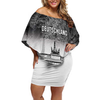 Personalized Germany Berlin Wall Family Matching Off Shoulder Short Dress and Hawaiian Shirt Tag der Deutschen Einheit