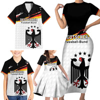 Custom Germany Football Family Matching Short Sleeve Bodycon Dress and Hawaiian Shirt Come On DFB-Team