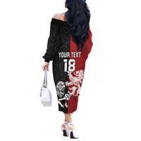 Custom British Lions New Zealand Off The Shoulder Long Sleeve Dress Unique Style - Polynesian Pride
