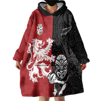 Custom British Lions New Zealand Wearable Blanket Hoodie Unique Style - Polynesian Pride