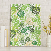 Green Aloha Hawaiian Canvas Wall Art Monstera Hibiscus Tropical Pattern LT19 Without Frame Green - Polynesian Pride