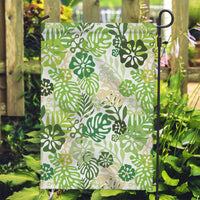 Green Aloha Hawaiian Garden Flag Monstera Hibiscus Tropical Pattern LT19 Garden Flag Green - Polynesian Pride