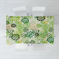 Green Aloha Hawaiian Tablecloth Monstera Hibiscus Tropical Pattern LT19 Green - Polynesian Pride