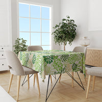 Green Aloha Hawaiian Tablecloth Monstera Hibiscus Tropical Pattern LT19 - Polynesian Pride