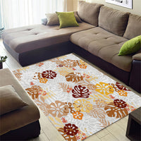 Brown Aloha Hawaiian Area Rug Monstera Hibiscus Tropical Pattern LT19 - Polynesian Pride