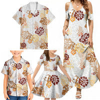 Brown Aloha Hawaiian Family Matching Summer Maxi Dress and Hawaiian Shirt Monstera Hibiscus Tropical Pattern LT19 - Polynesian Pride