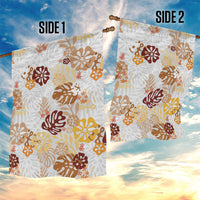 Brown Aloha Hawaiian Garden Flag Monstera Hibiscus Tropical Pattern LT19 - Polynesian Pride